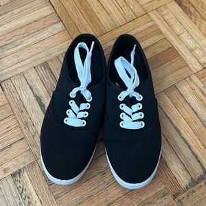 Black and White Canvas Sneakers